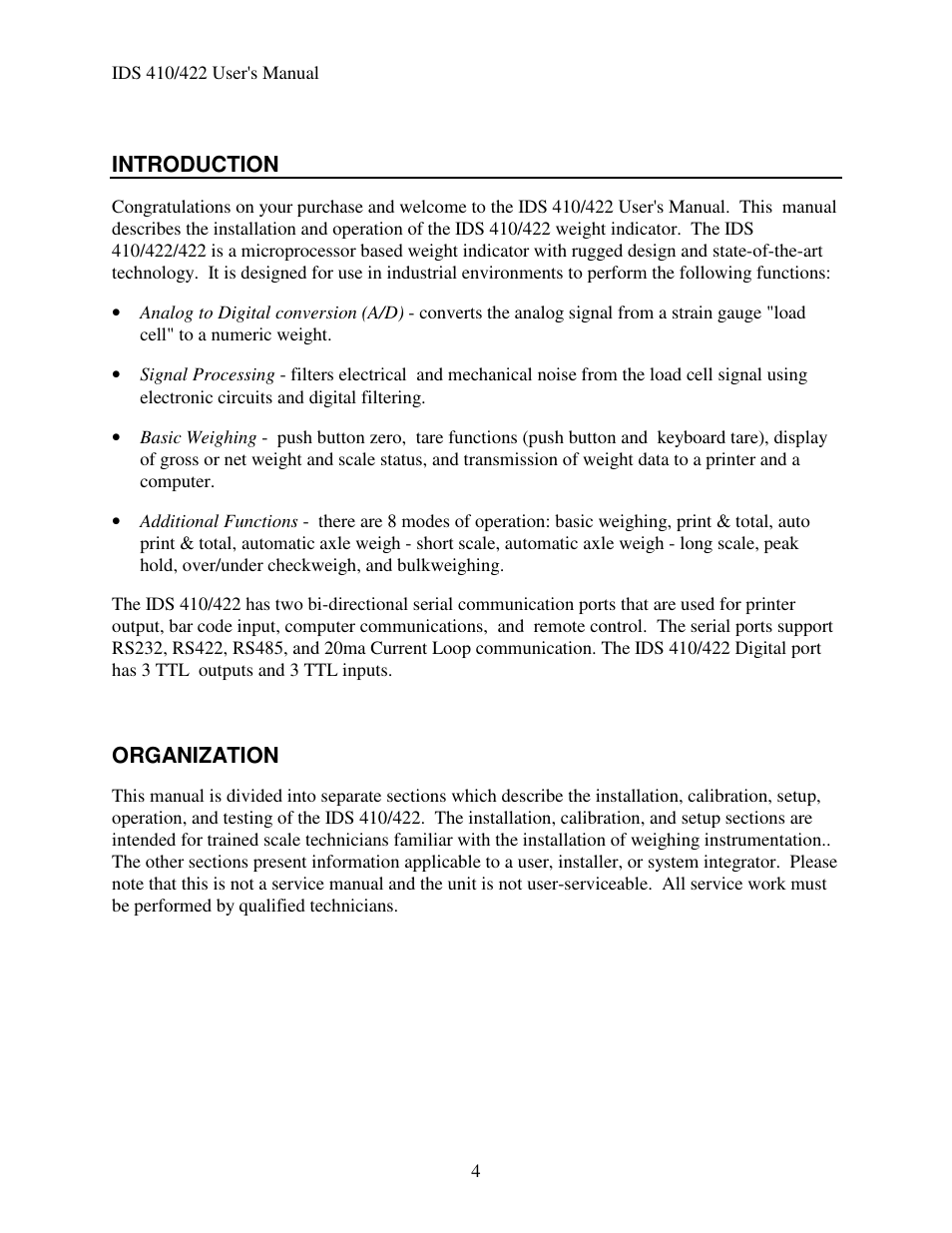 Industrial Data Systems IDS 410 User Manual | Page 5 / 63