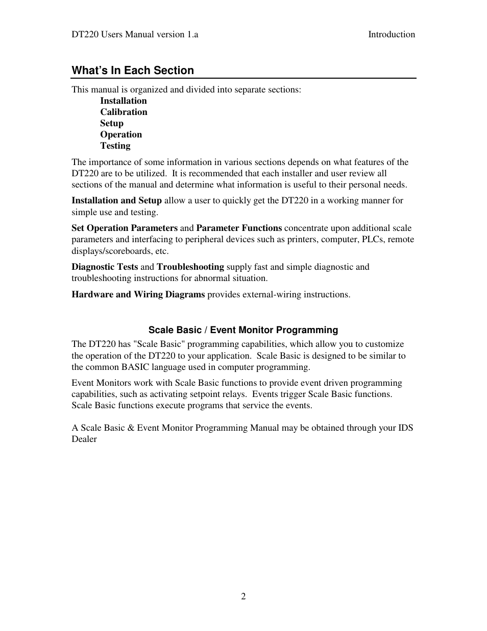 Industrial Data Systems IDS DT220 User Manual | Page 6 / 49