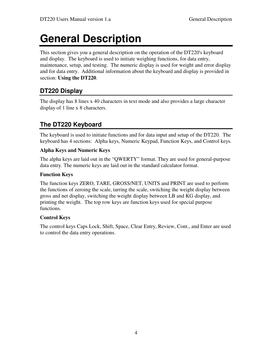 General description | Industrial Data Systems IDS DT220 User Manual | Page 8 / 49