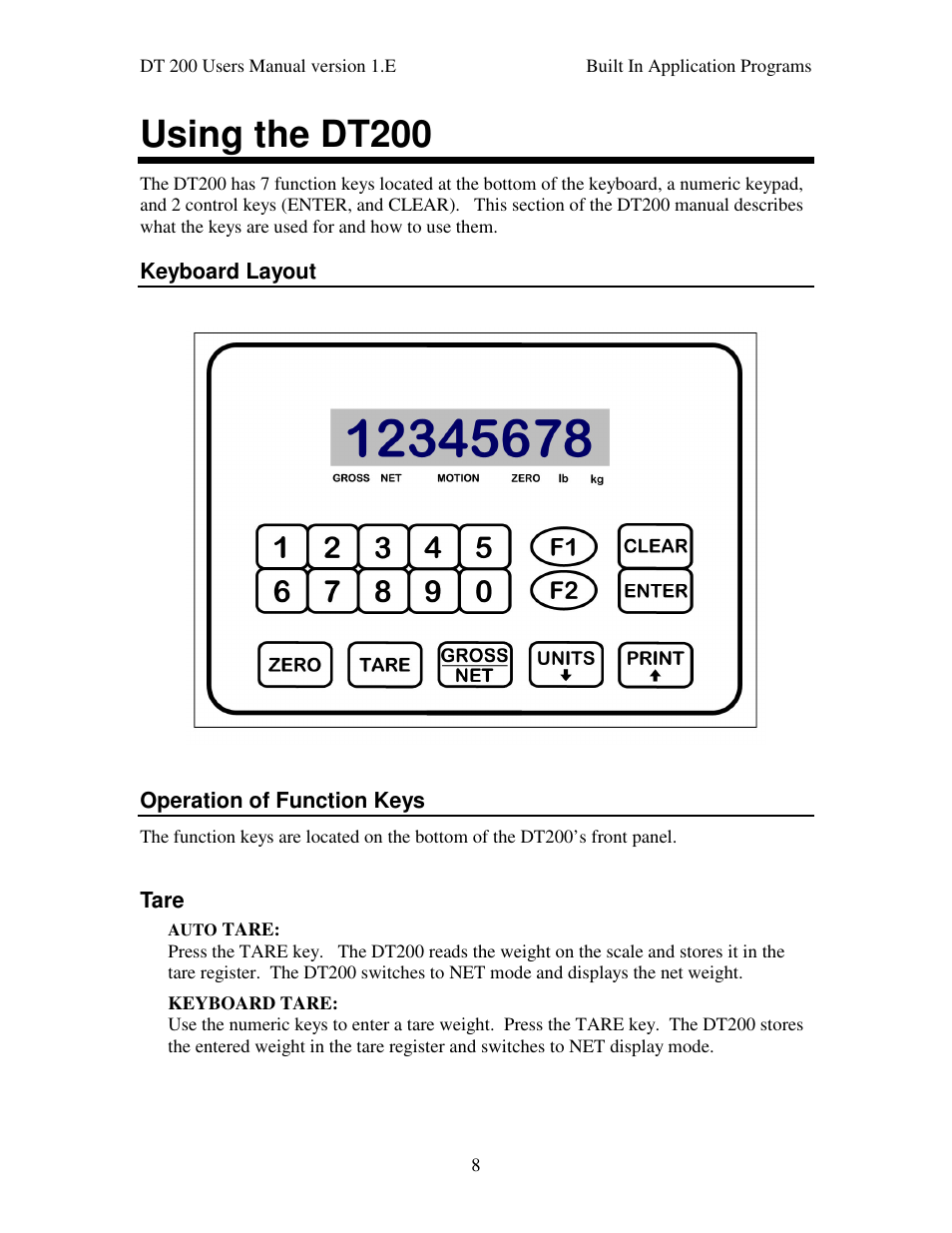 Using the dt200 | Industrial Data Systems IDS DT200 User Manual | Page 12 / 58