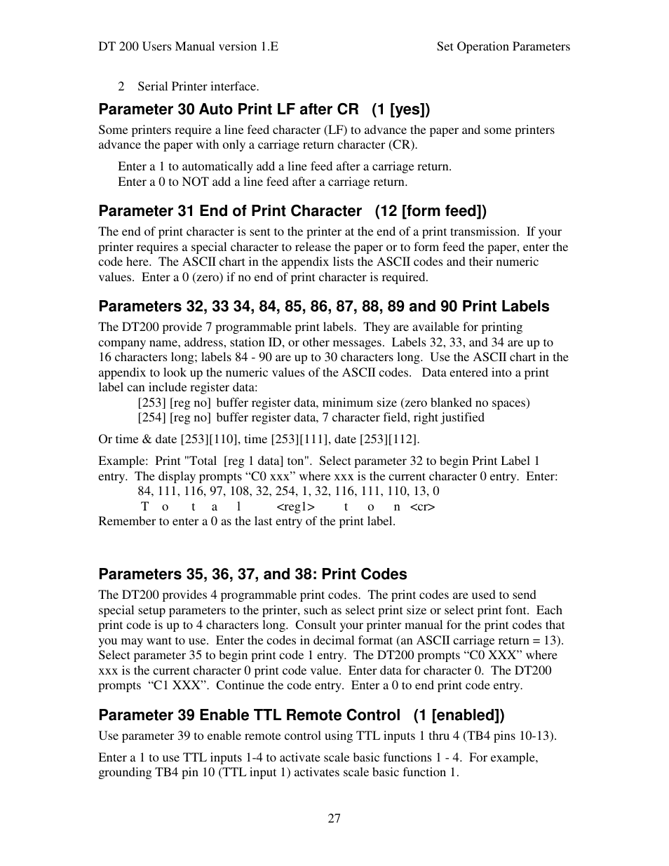 Industrial Data Systems IDS DT200 User Manual | Page 31 / 58