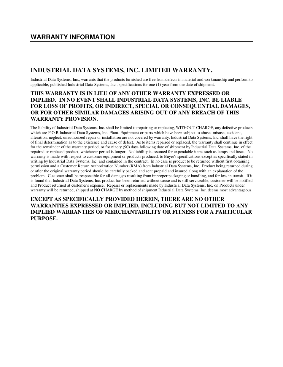 Industrial Data Systems IDS 160 User Manual | Page 2 / 42