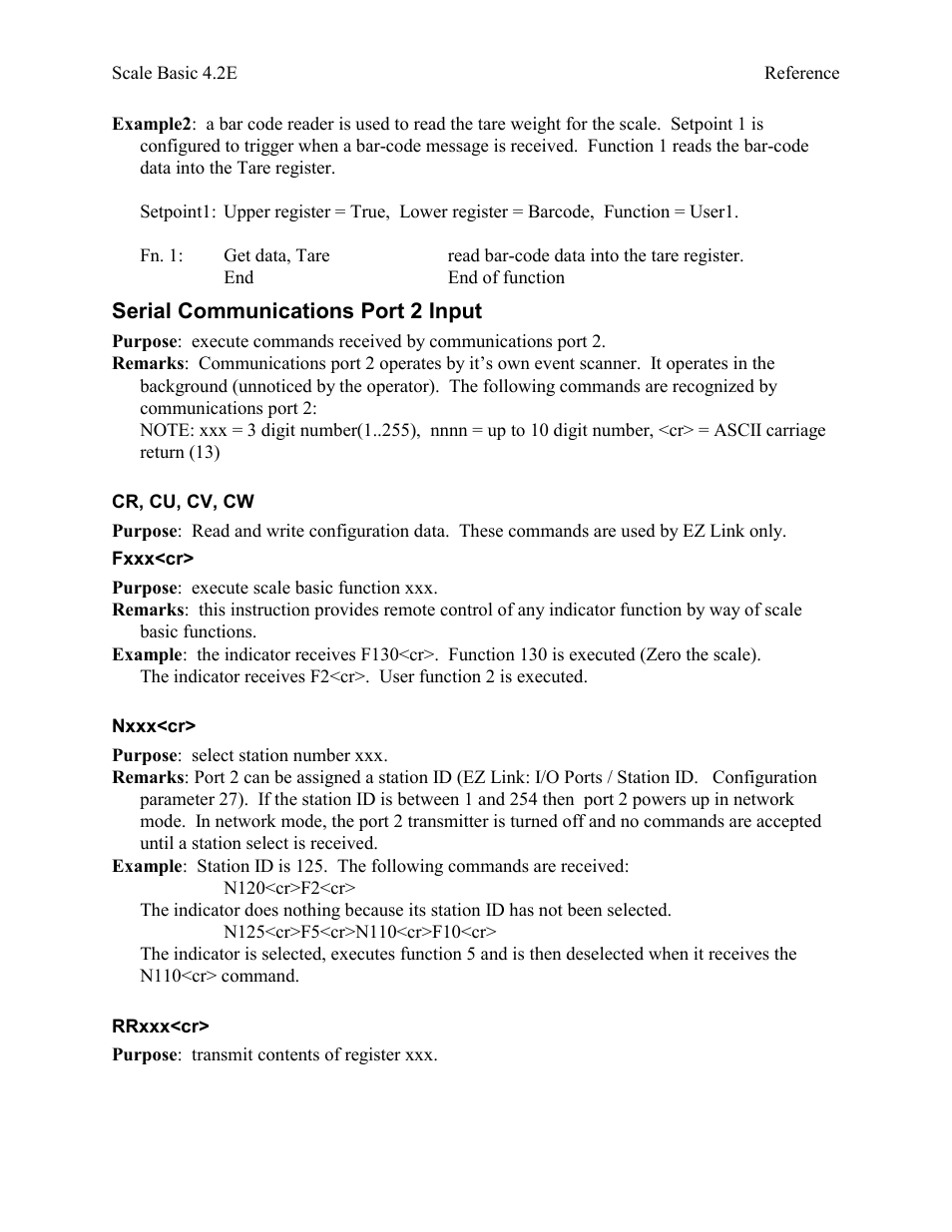 Serial communications port 2 input | Industrial Data Systems IDS Scale Basic User Manual | Page 46 / 53