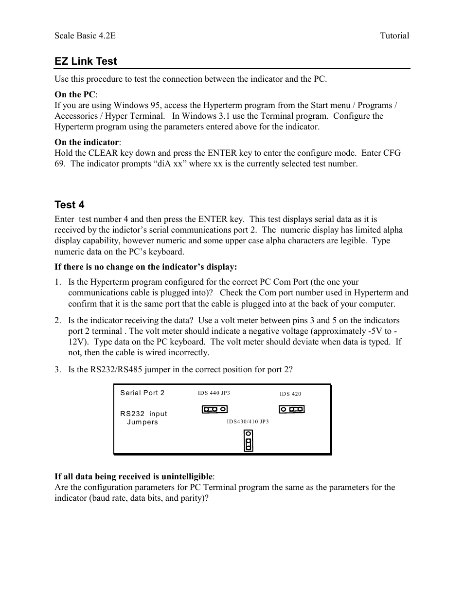 Ez link test, Test 4 | Industrial Data Systems IDS Scale Basic User Manual | Page 6 / 53