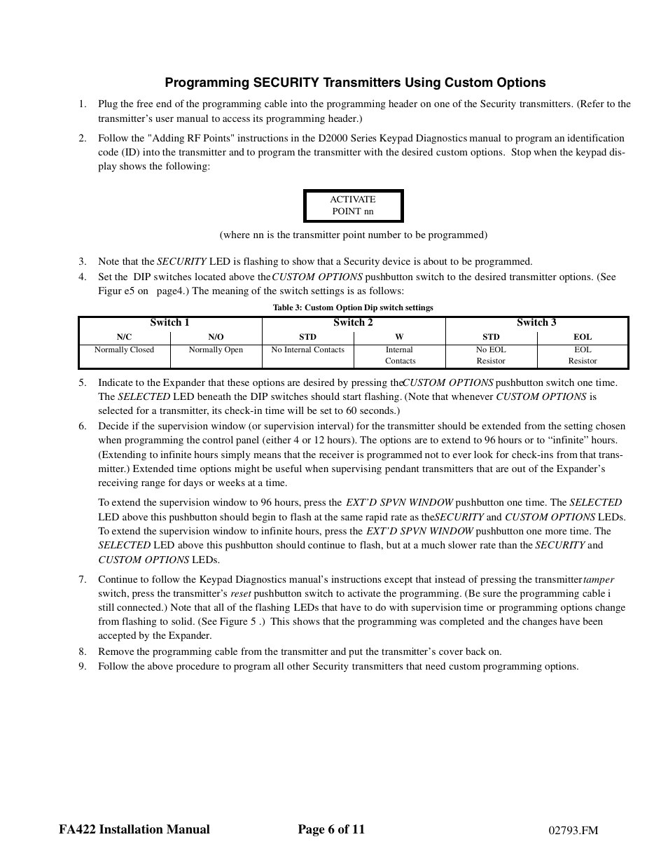 Inovonics FA422 User Manual | Page 6 / 11