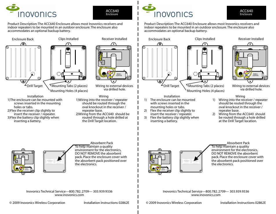 Inovonics ACC640 User Manual | 1 page