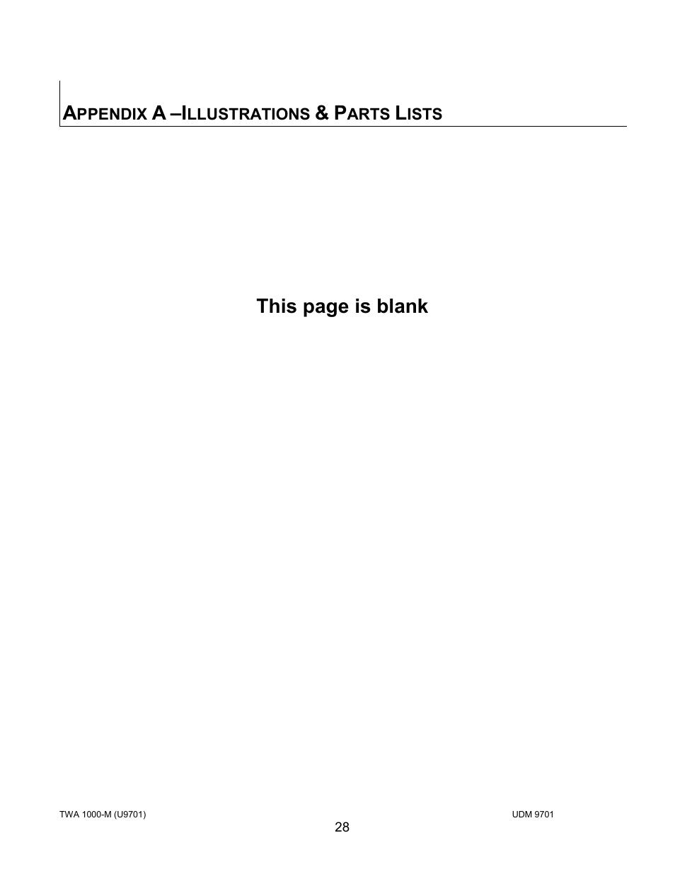 A –i, This page is blank, Ppendix | Llustrations, Arts, Ists | Intertape Polymer Group (IPG) TWA 1000-M User Manual | Page 28 / 60