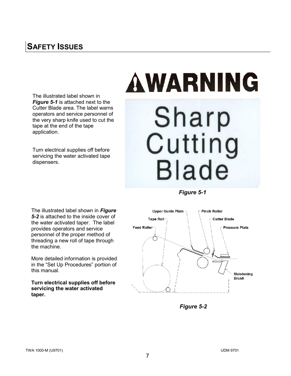 Afety, Ssues | Intertape Polymer Group (IPG) TWA 1000-M User Manual | Page 7 / 60