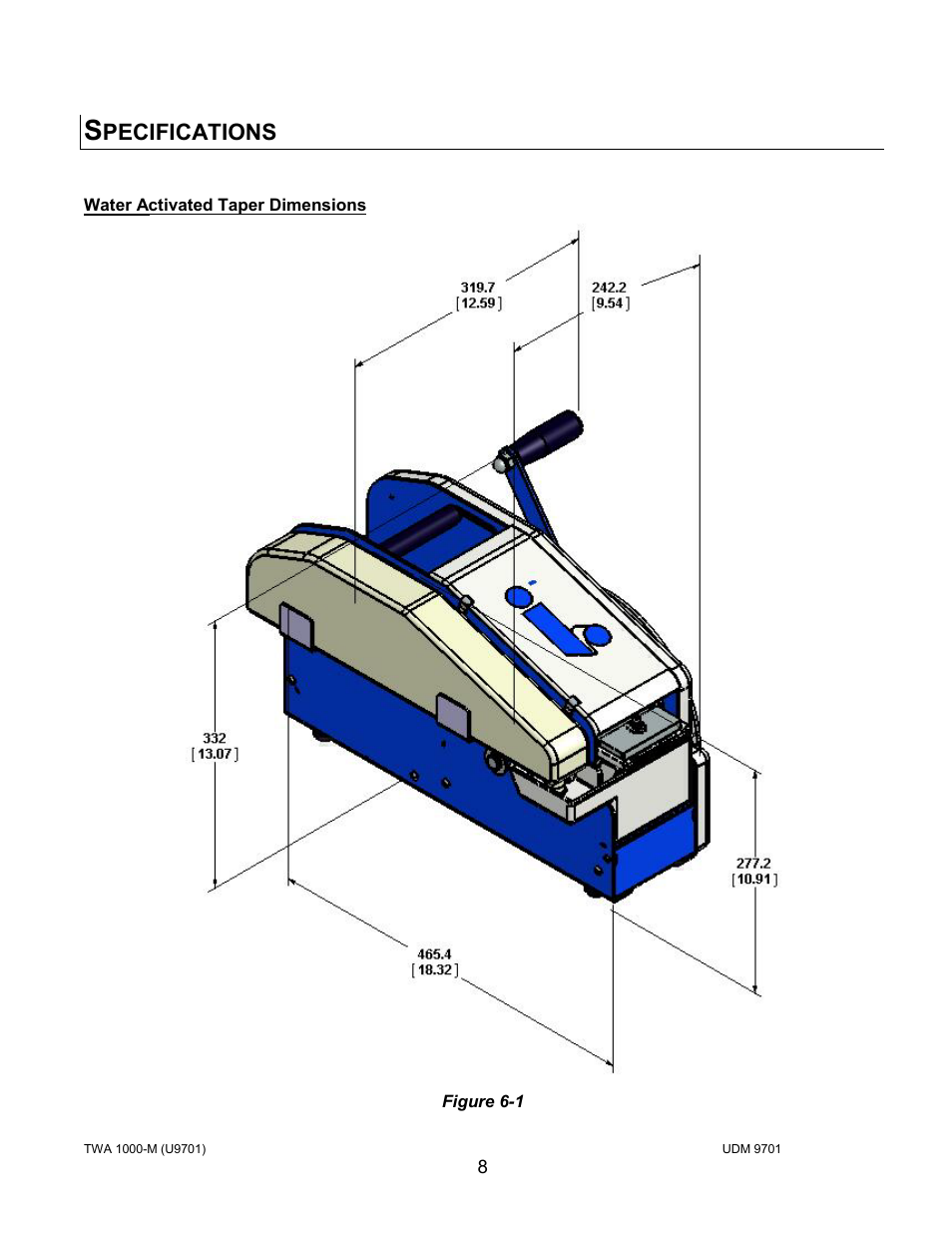 Pecifications | Intertape Polymer Group (IPG) TWA 1000-M User Manual | Page 8 / 60