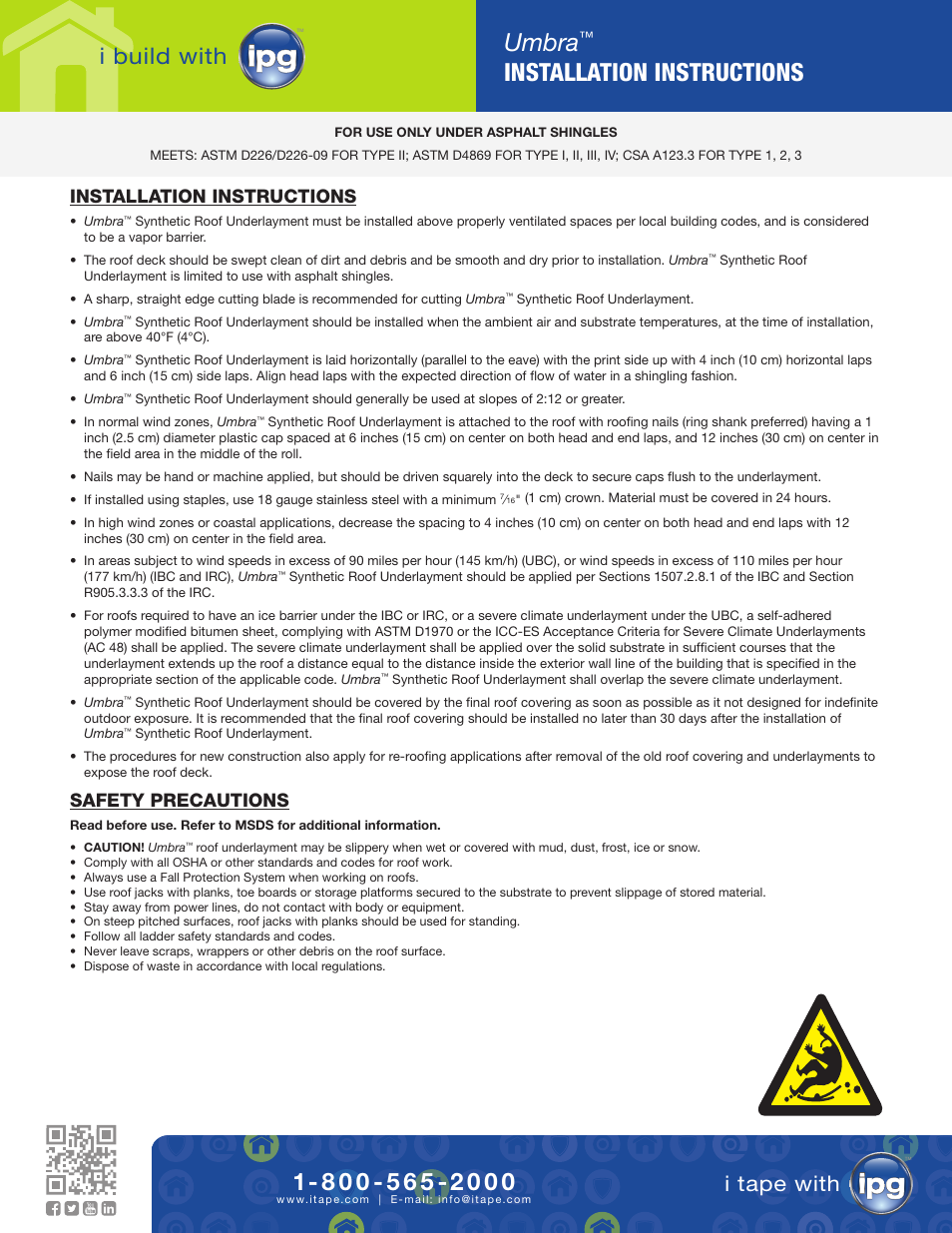 Intertape Polymer Group (IPG) UMBRA User Manual | 1 page