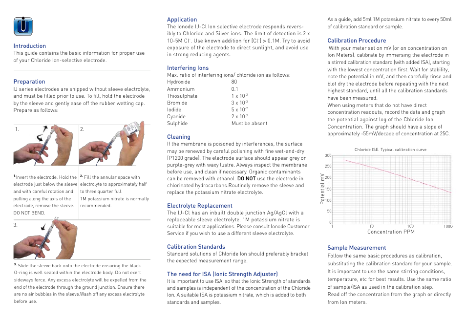 Ionode IJ-Cl Chloride User Manual | Page 2 / 2