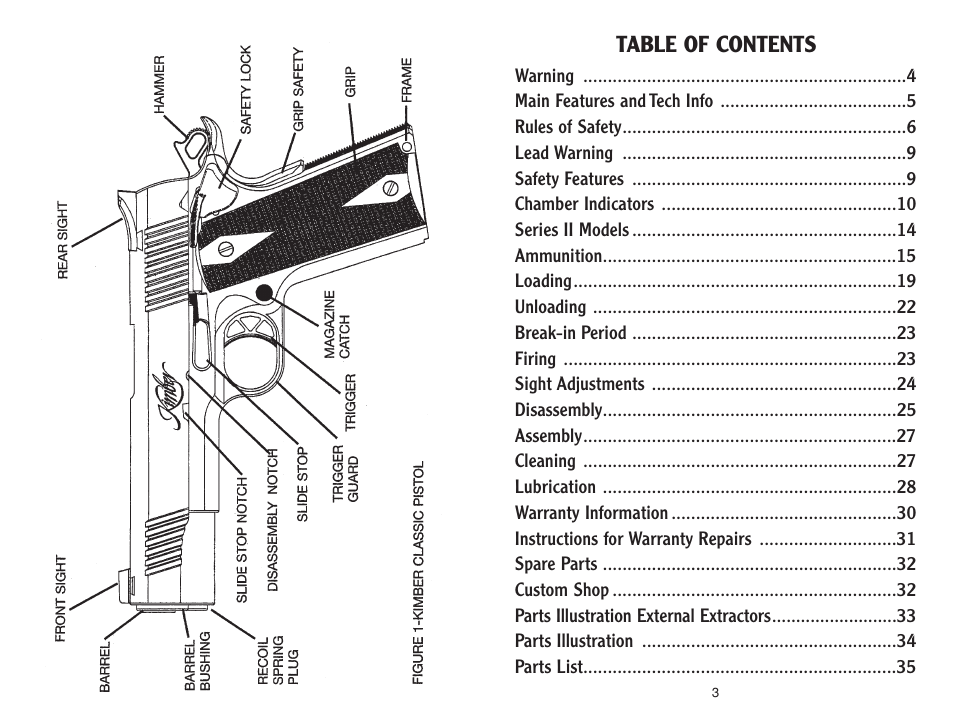 Kimber Full-Size 1911 Pistols User Manual | 18 pages