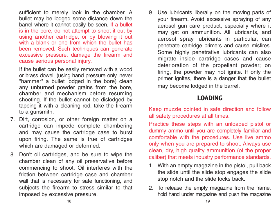 Loading | Kimber Full-Size 1911 Pistols User Manual | Page 9 / 18