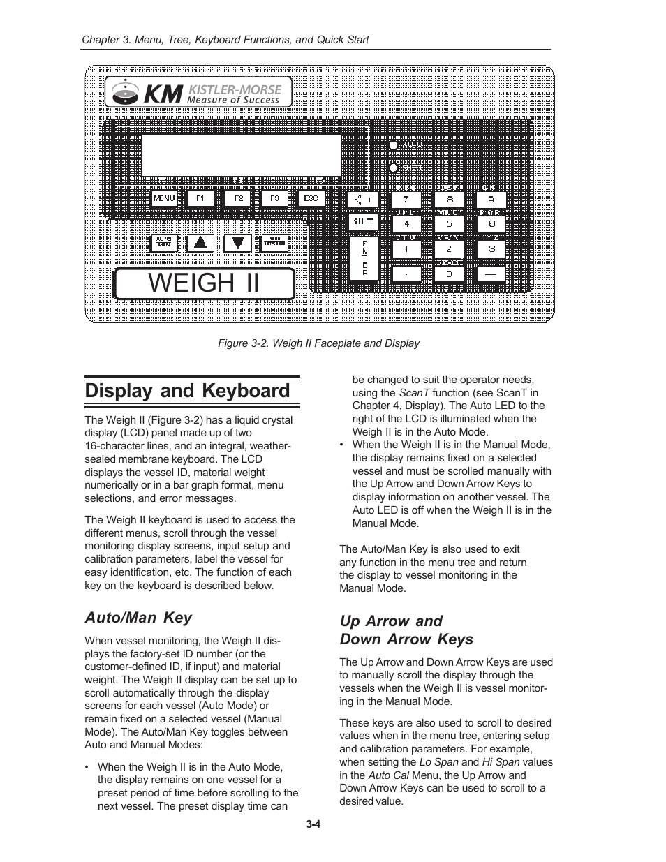 Weigh ii, Display and keyboard | Kistler-Morse KM Weigh II User Manual | Page 16 / 120