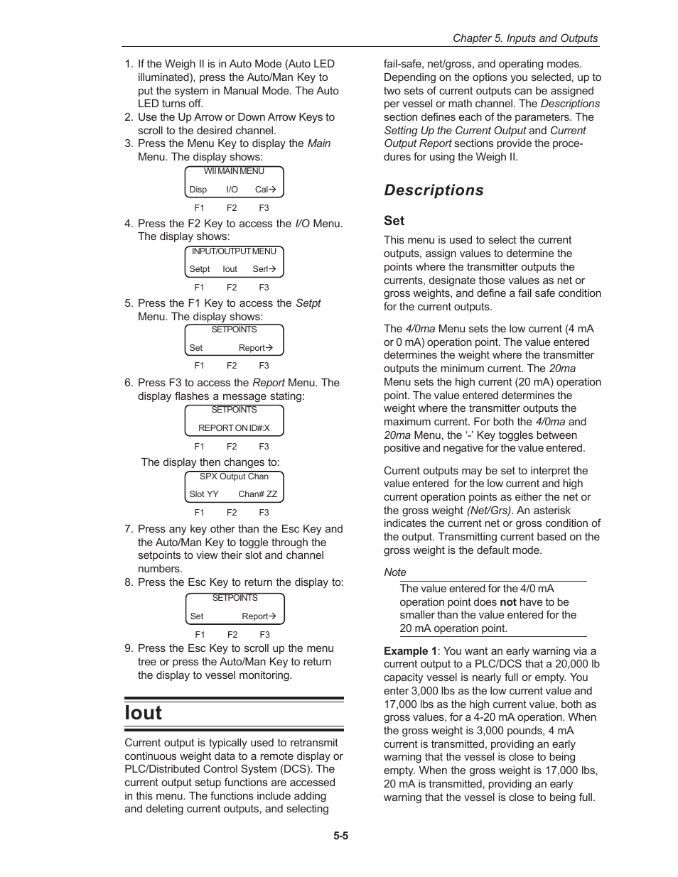 Iout, Descriptions | Kistler-Morse KM Weigh II User Manual | Page 33 / 120