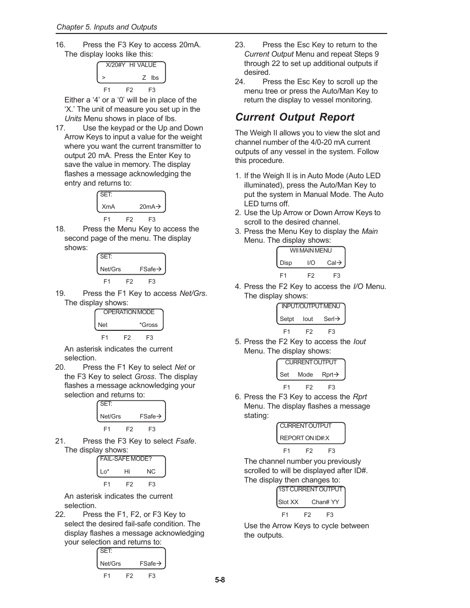 Current output report | Kistler-Morse KM Weigh II User Manual | Page 36 / 120
