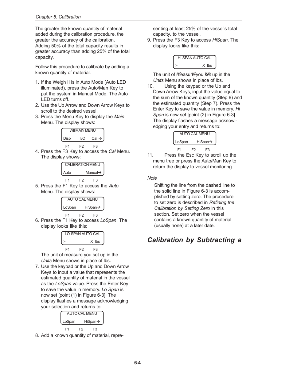 Calibration by subtracting a | Kistler-Morse KM Weigh II User Manual | Page 42 / 120