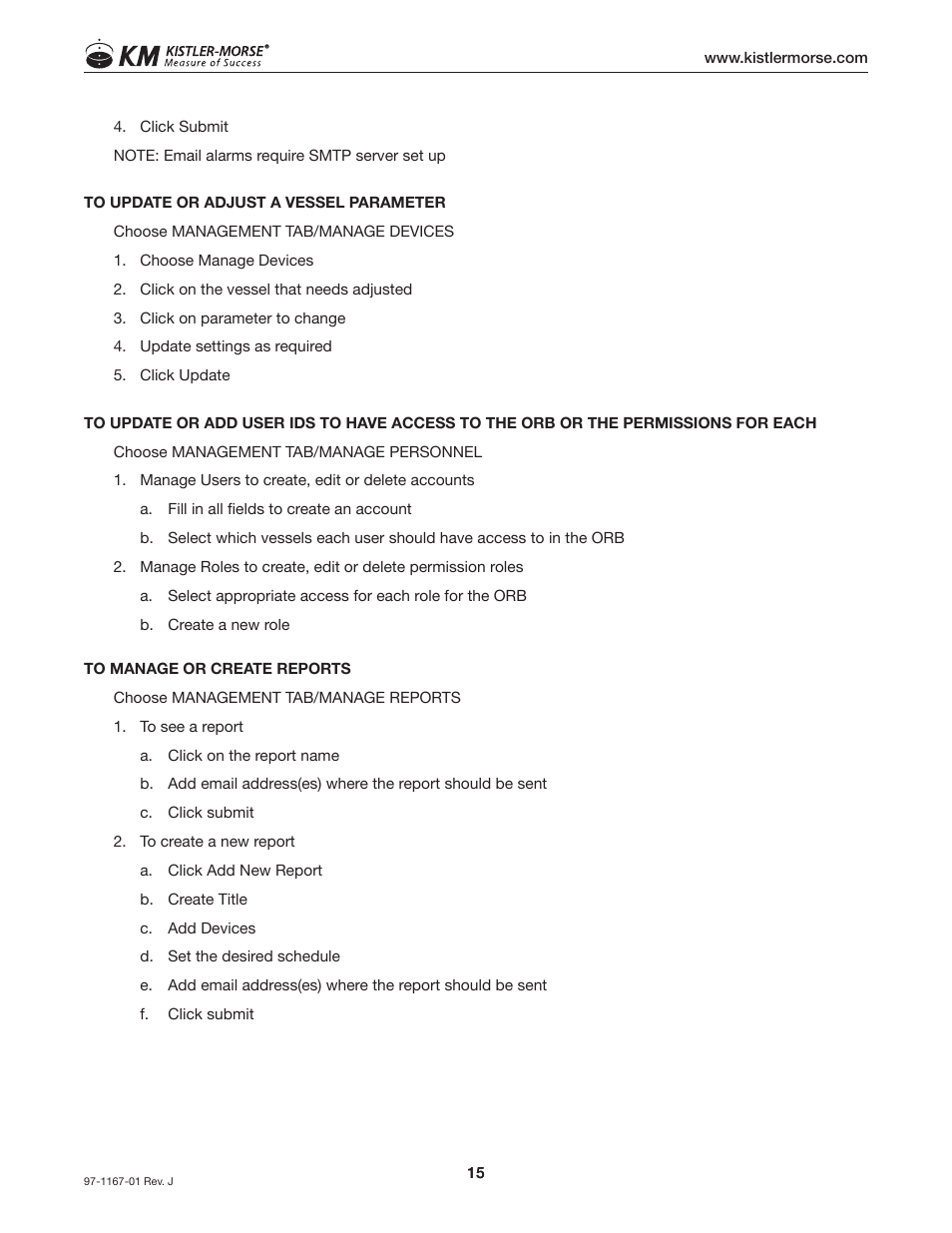 Kistler-Morse KM ORB User Manual | Page 19 / 24
