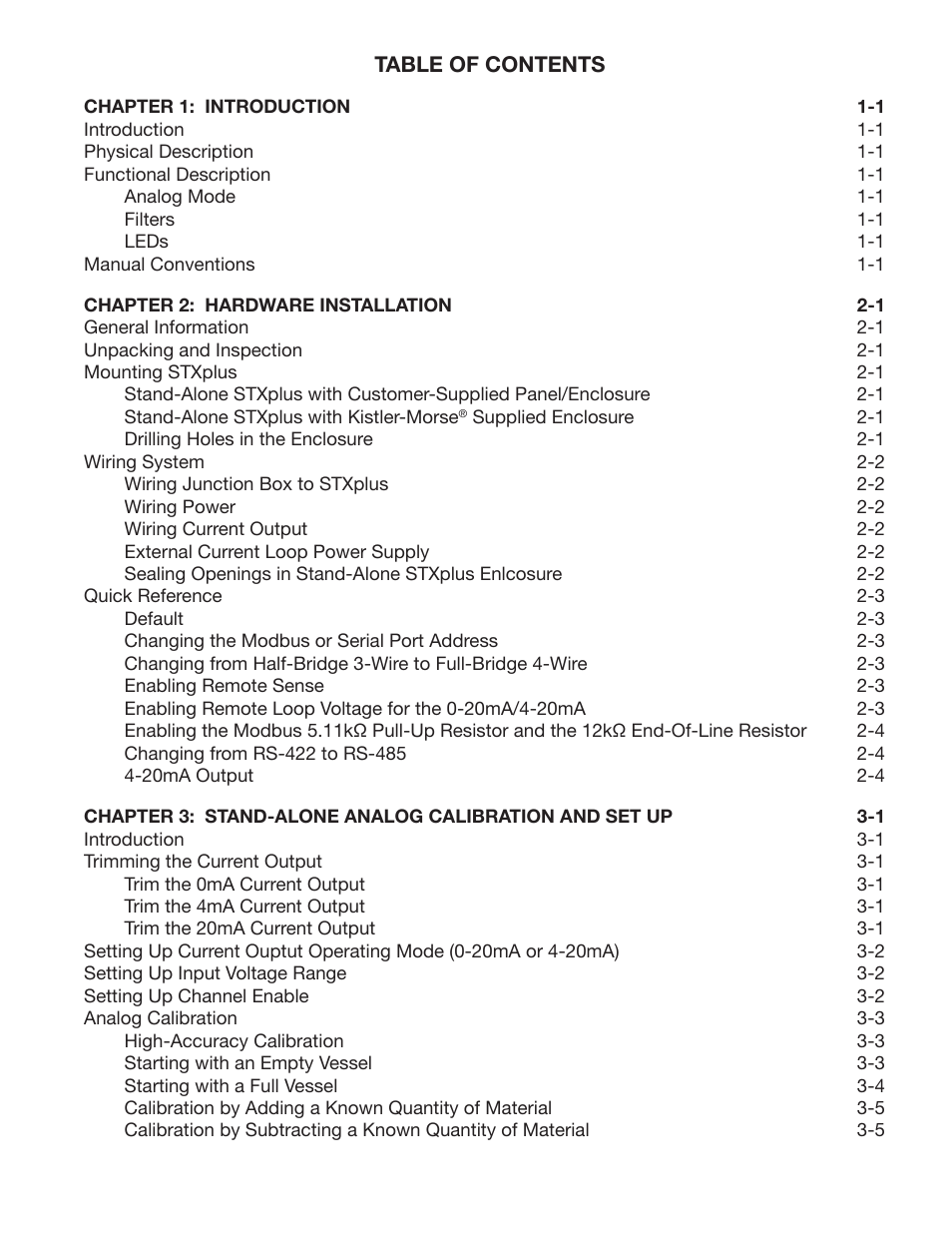 Kistler-Morse KM STXPlus User Manual | Page 3 / 76