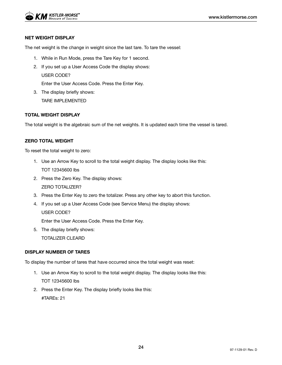 Kistler-Morse KM SVS2000 User Manual | Page 28 / 89