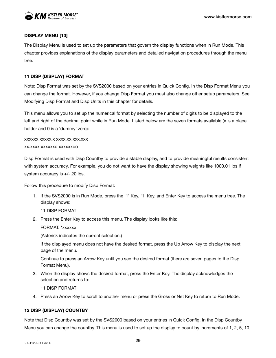Kistler-Morse KM SVS2000 User Manual | Page 33 / 89