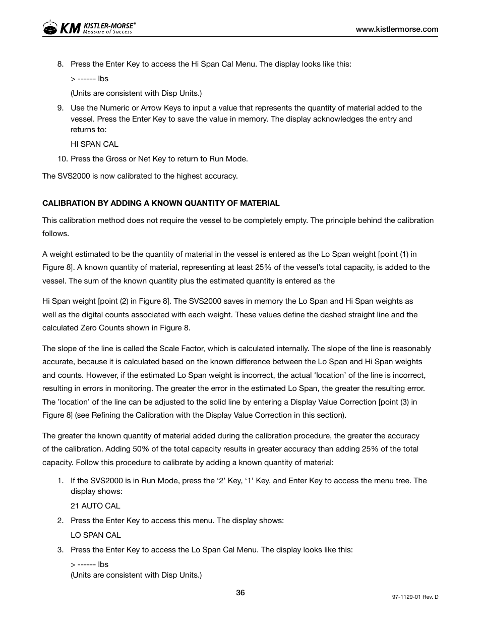 Kistler-Morse KM SVS2000 User Manual | Page 40 / 89
