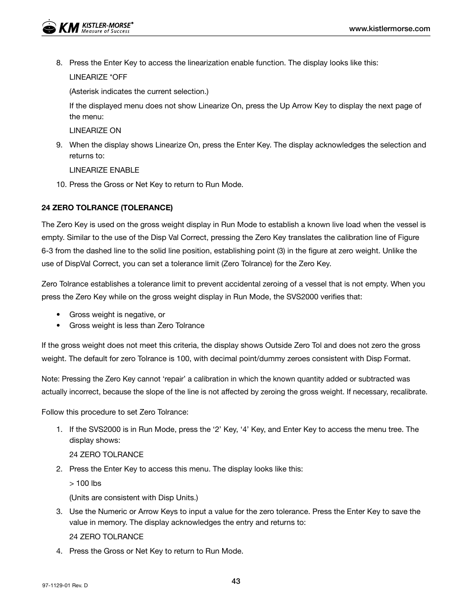Kistler-Morse KM SVS2000 User Manual | Page 47 / 89