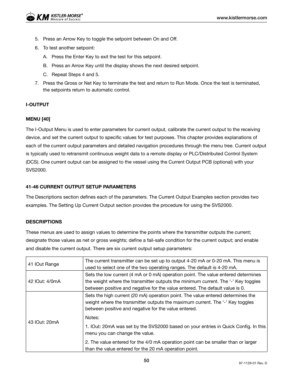 Kistler-Morse KM SVS2000 User Manual | Page 54 / 89