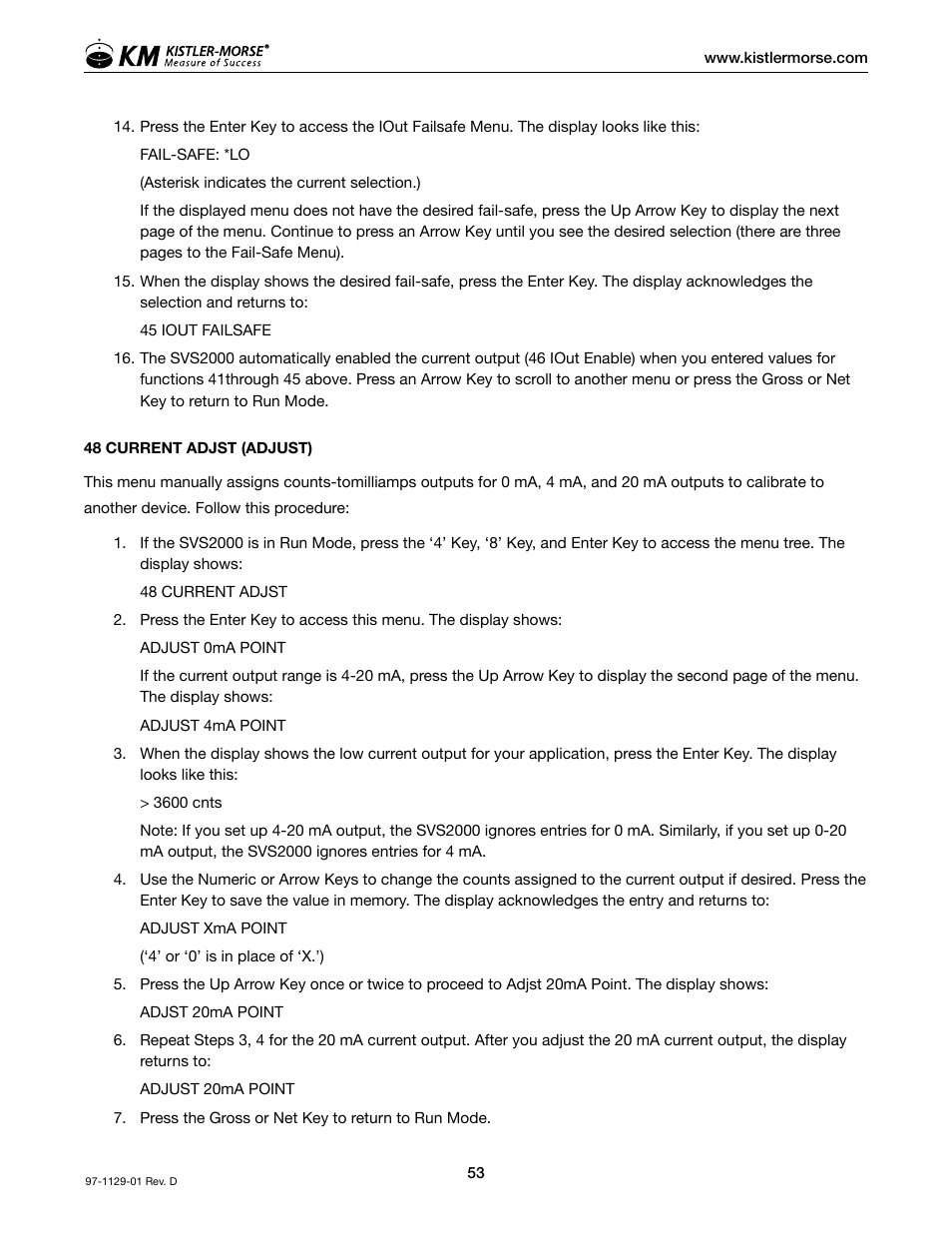 Kistler-Morse KM SVS2000 User Manual | Page 57 / 89