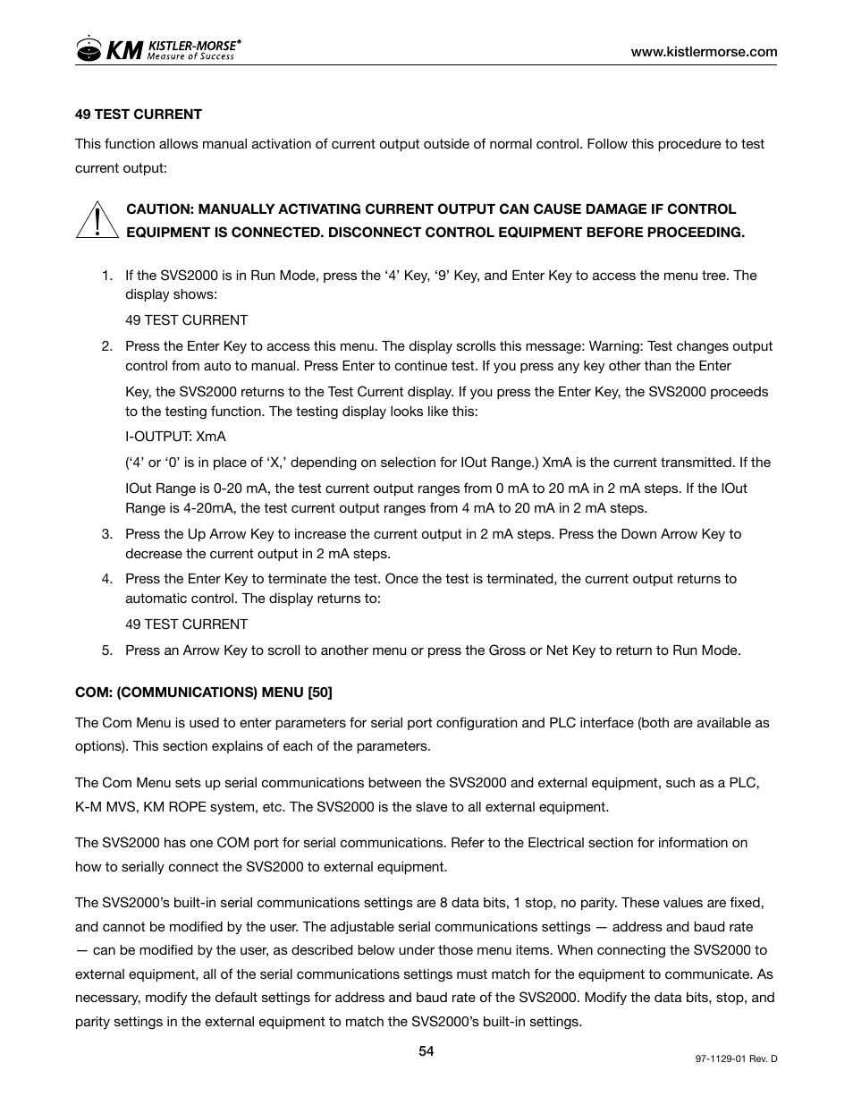 Kistler-Morse KM SVS2000 User Manual | Page 58 / 89