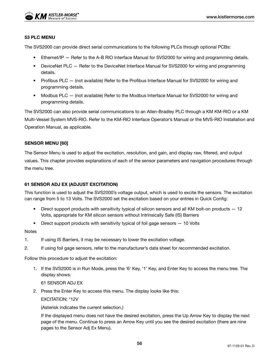 Kistler-Morse KM SVS2000 User Manual | Page 60 / 89