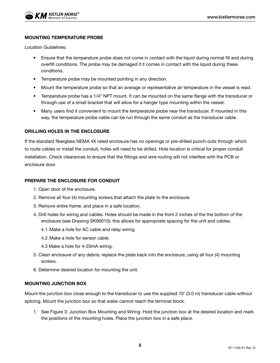 Kistler-Morse KM ultrawave User Manual | Page 12 / 96