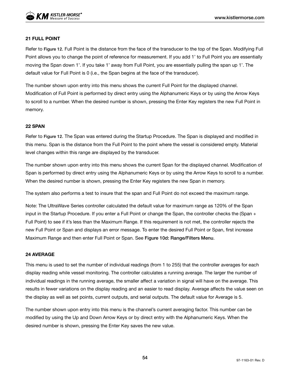 Kistler-Morse KM ultrawave User Manual | Page 58 / 96