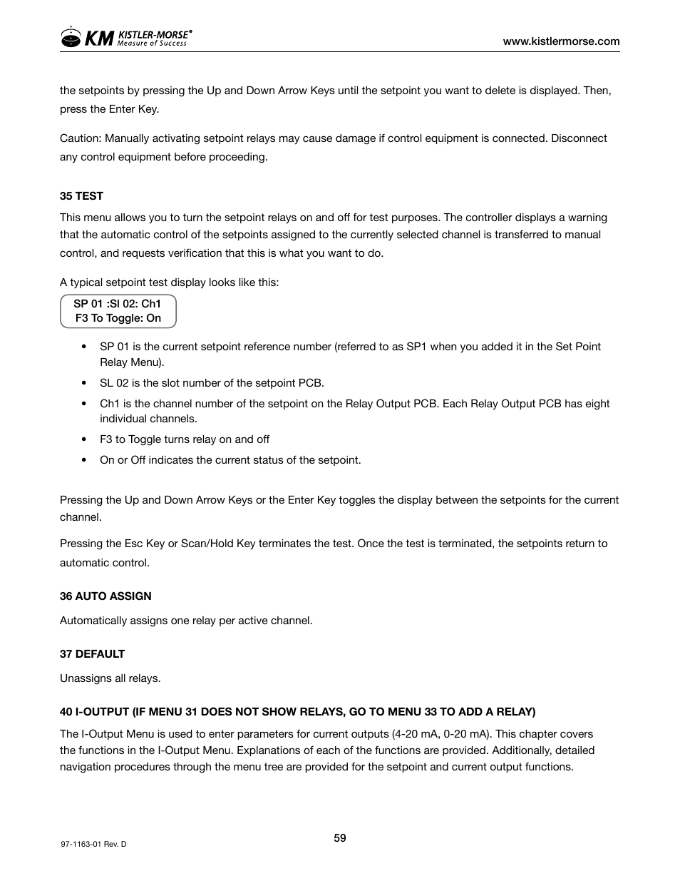 Kistler-Morse KM ultrawave User Manual | Page 63 / 96