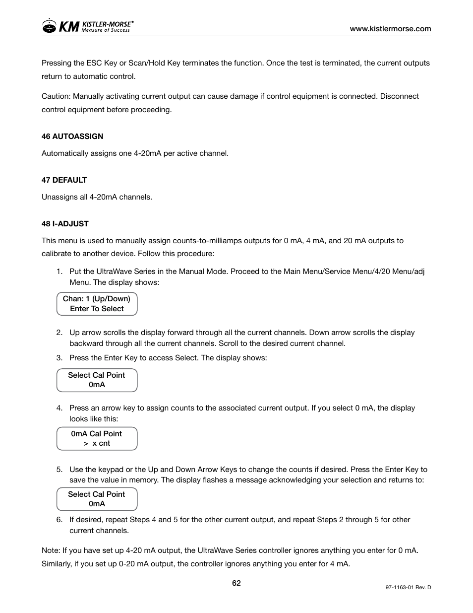 Kistler-Morse KM ultrawave User Manual | Page 66 / 96