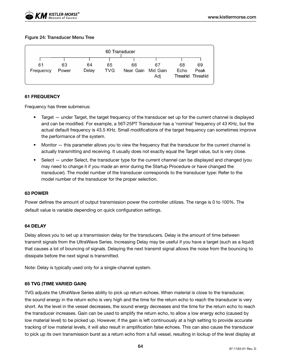 Kistler-Morse KM ultrawave User Manual | Page 68 / 96