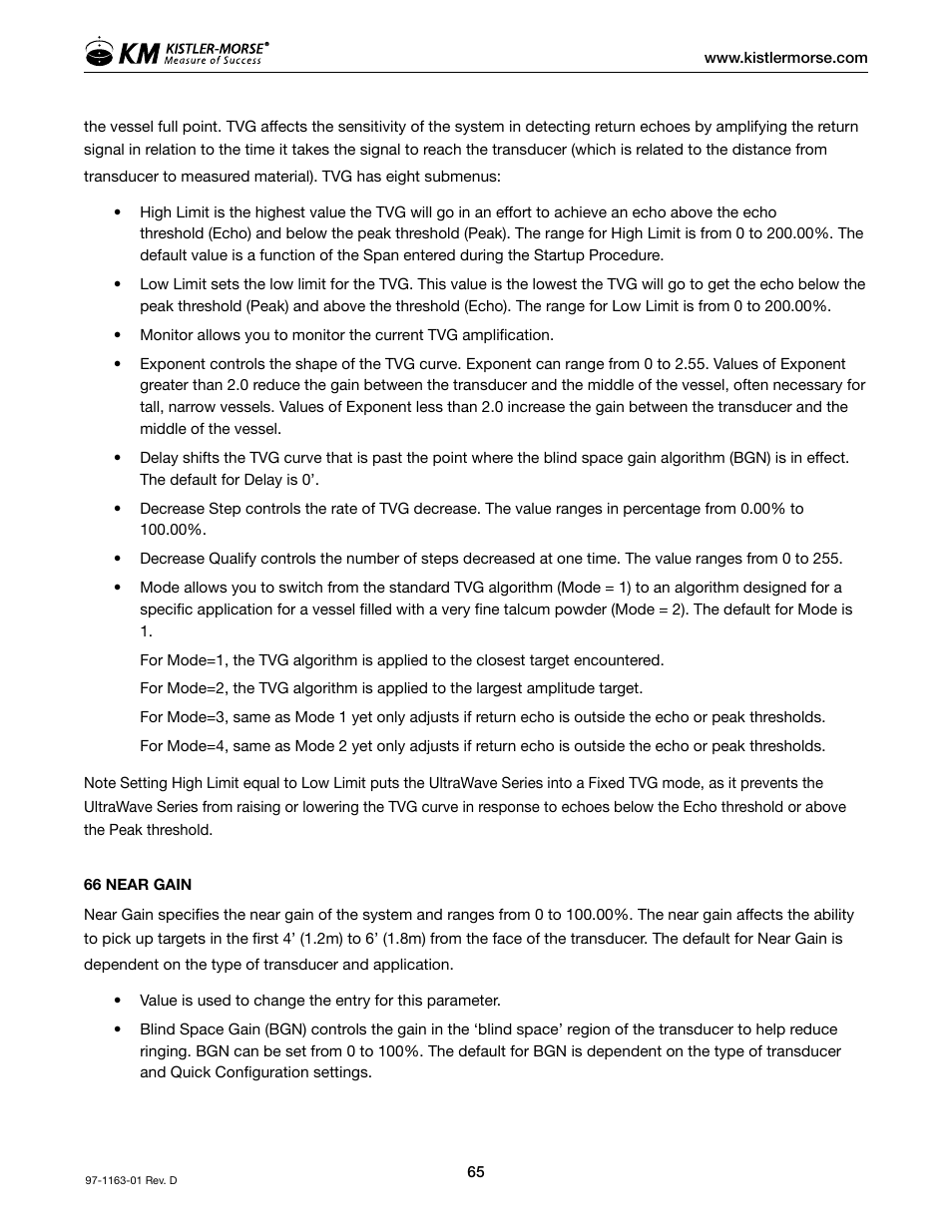 Kistler-Morse KM ultrawave User Manual | Page 69 / 96
