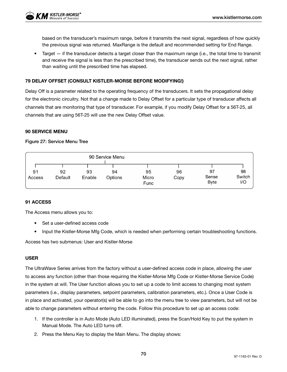 Kistler-Morse KM ultrawave User Manual | Page 74 / 96