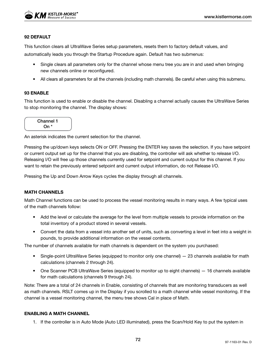 Kistler-Morse KM ultrawave User Manual | Page 76 / 96