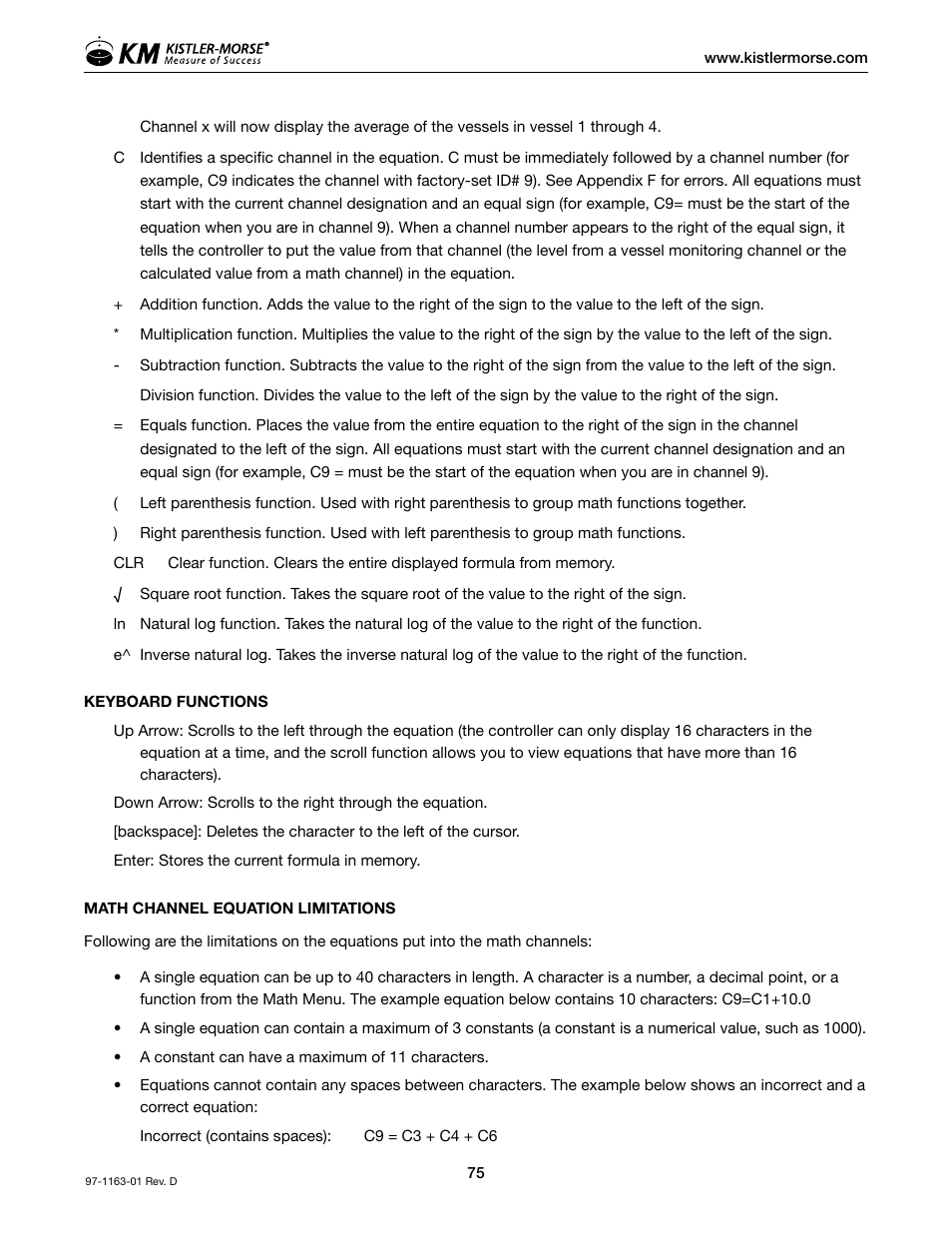 Kistler-Morse KM ultrawave User Manual | Page 79 / 96