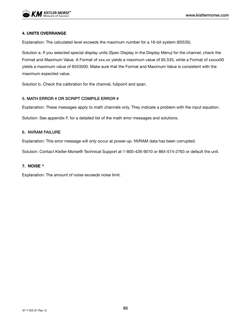 Kistler-Morse KM ultrawave User Manual | Page 89 / 96