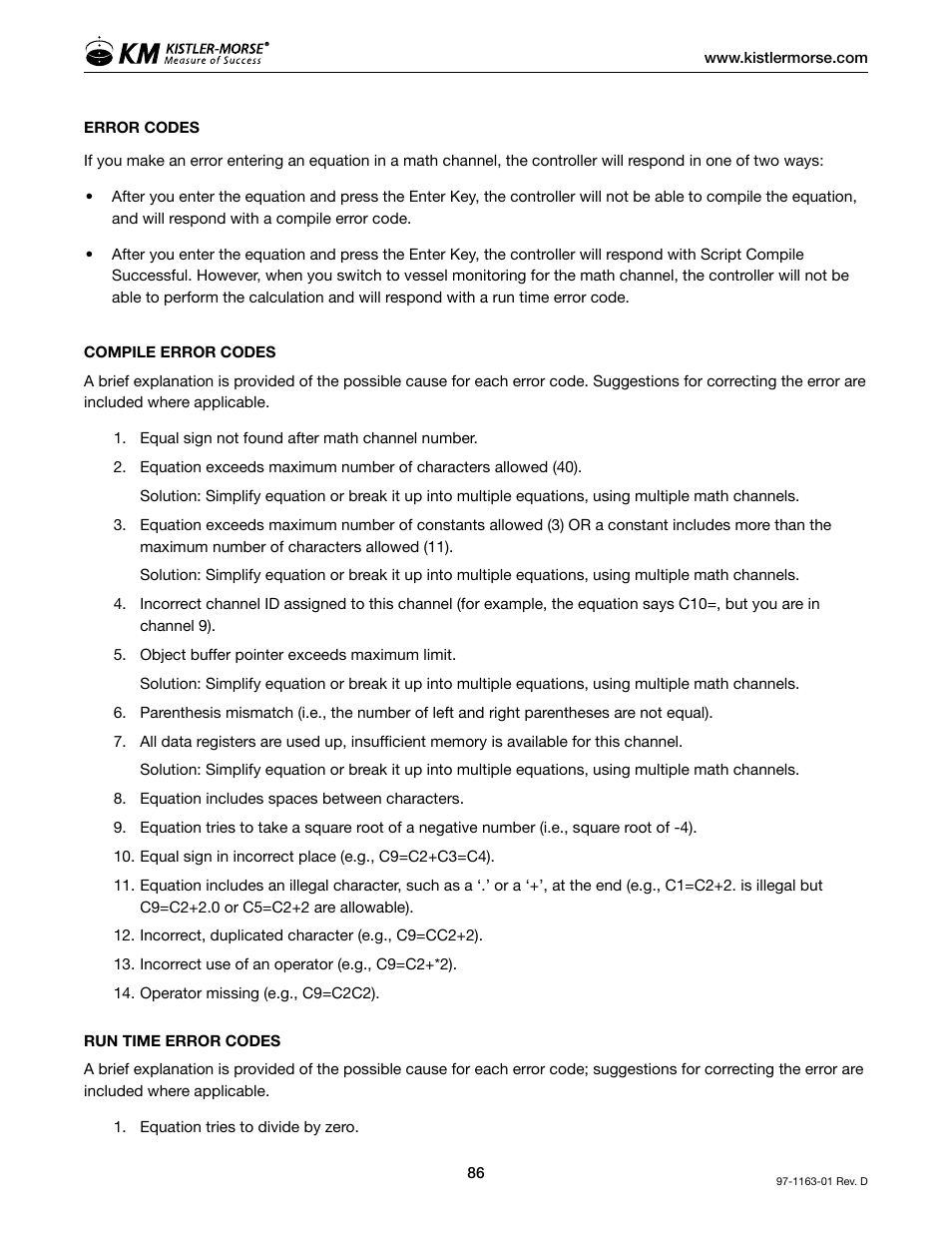 Kistler-Morse KM ultrawave User Manual | Page 90 / 96