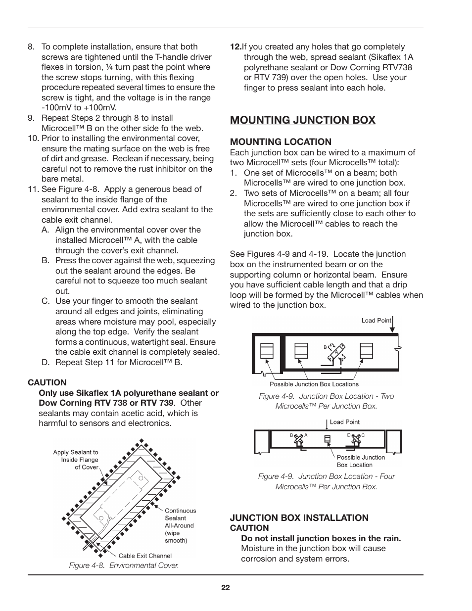Mounting junction box | Kistler-Morse KM Microcell Bolt-On User Manual | Page 26 / 44