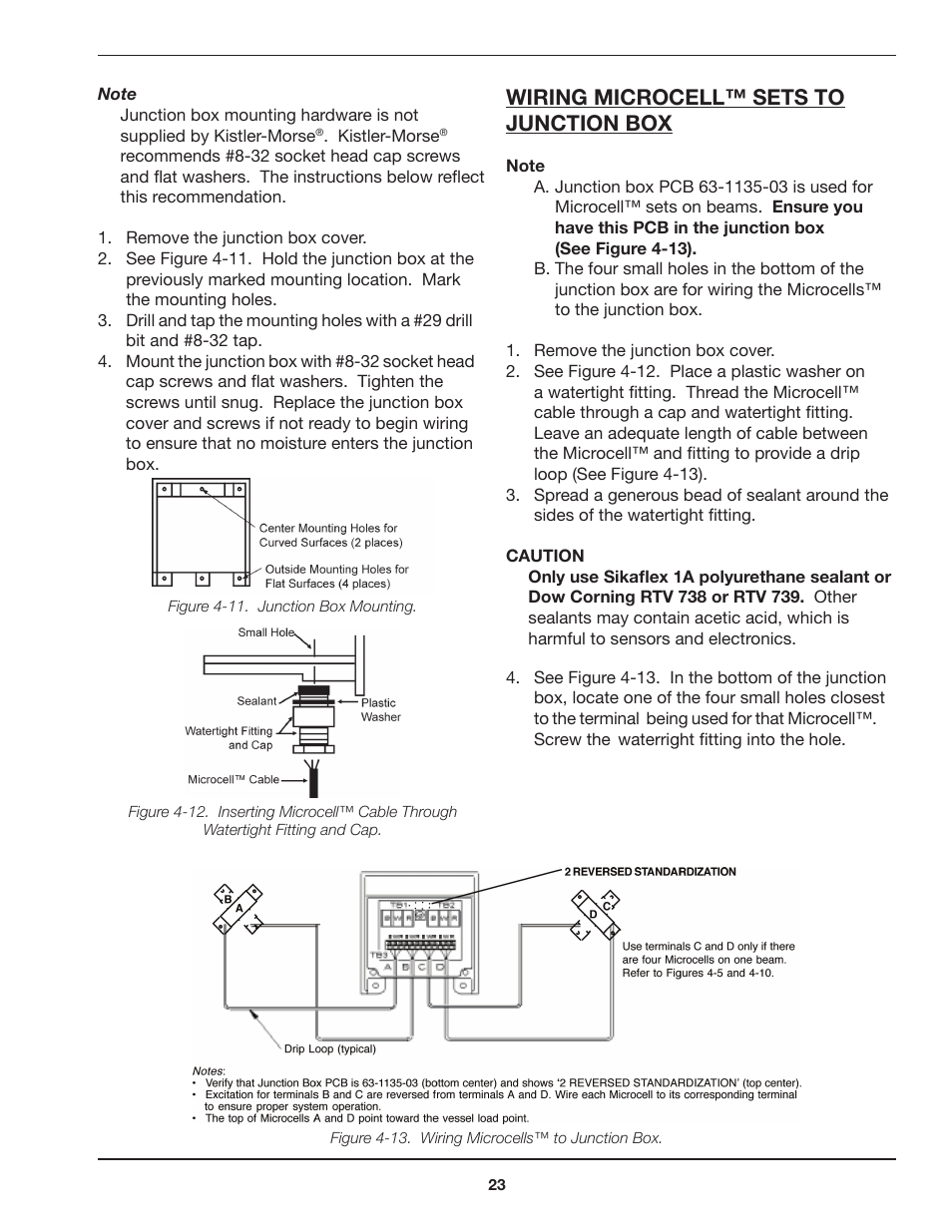 Wiring microcell™ sets to junction box | Kistler-Morse KM Microcell Bolt-On User Manual | Page 27 / 44