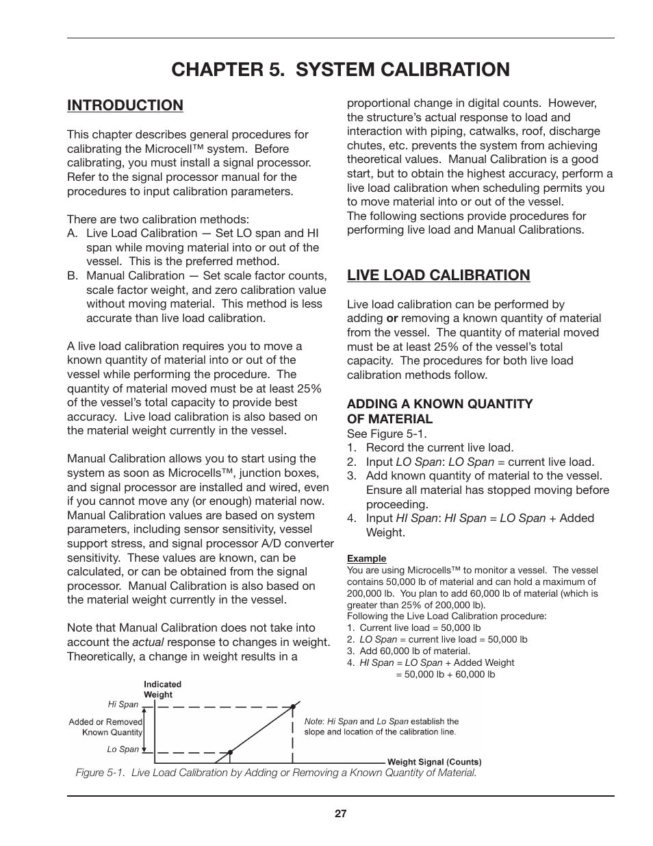 Chapter 5. system calibration, Introduction, Live load calibration | Kistler-Morse KM Microcell Bolt-On User Manual | Page 31 / 44