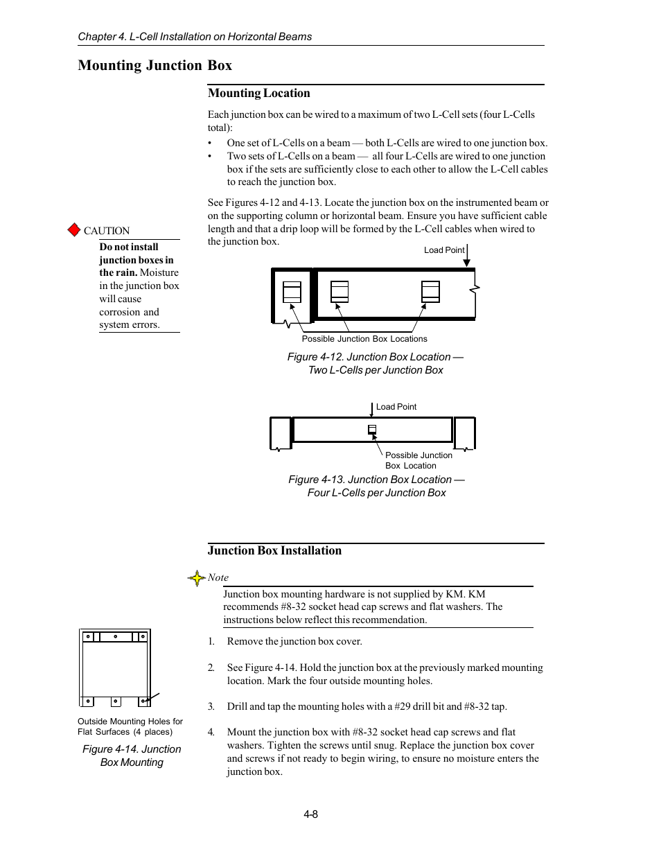 Mounting junction box | Kistler-Morse KM L-Cell Bolt-On User Manual | Page 33 / 98