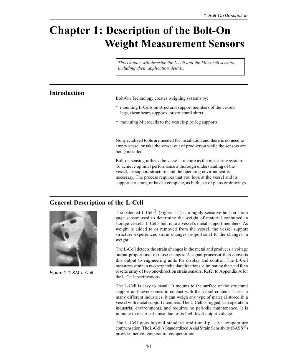 Chapter 1 | Kistler-Morse KM L-Cell Bolt-On User Manual | Page 8 / 98