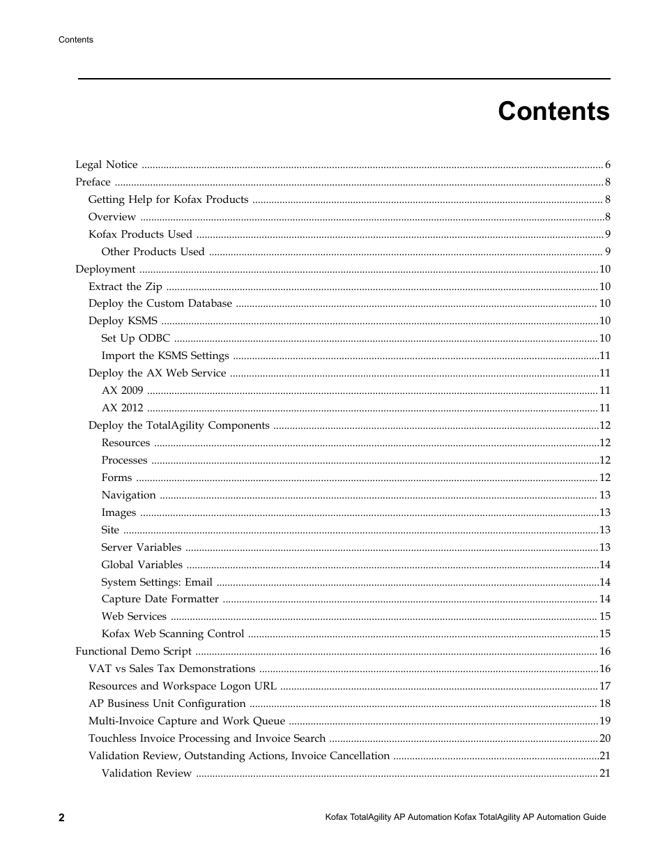 Kofax TotalAgility AP Automation User Manual | Page 2 / 43