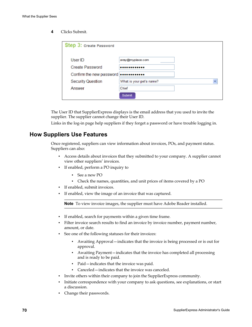How suppliers use features | Kofax SupplierExpress User Manual | Page 70 / 80