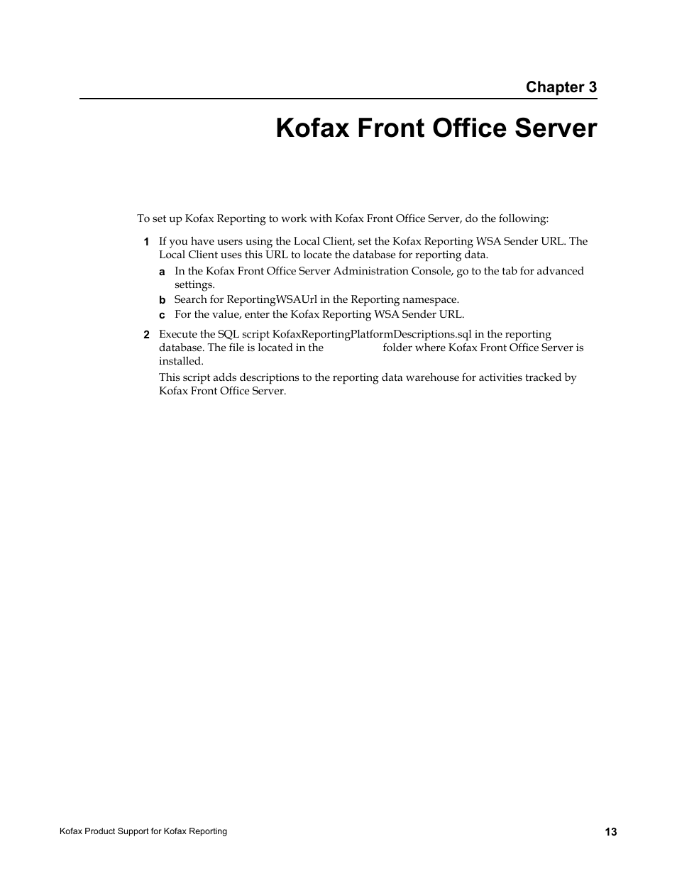 Kofax front office server, Chapter 3 | Kofax Capture User Manual | Page 13 / 14